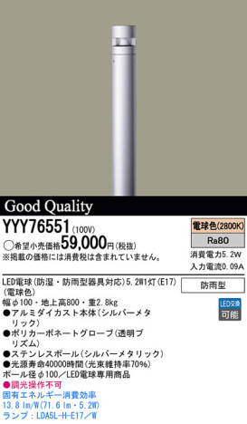 Panasonic LED ƥꥢȥɥ YYY76551 ᥤ̿