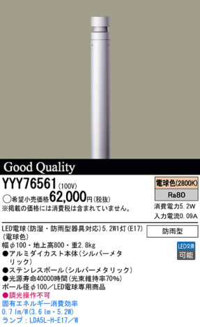 Panasonic LED ƥꥢȥɥ YYY76561 ᥤ̿