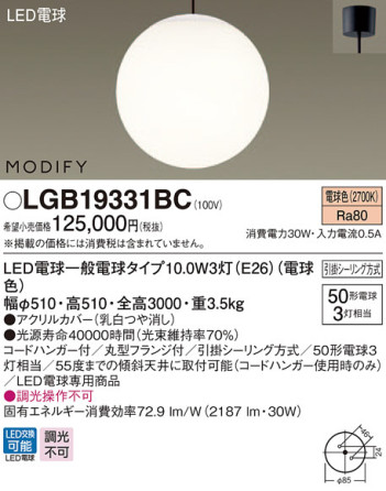 Panasonic LED ڥȥ饤 LGB19331BC ᥤ̿
