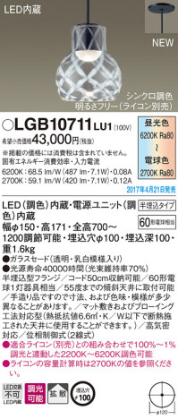 Panasonic LED ڥȥ饤 LGB10711LU1 ᥤ̿