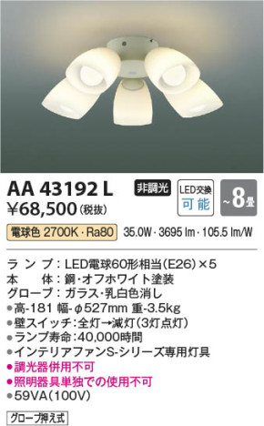 β | Koizumi ߾ ƥꥢե AA43192L