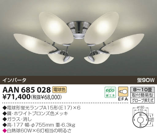 KOIZUMI 蛍光灯シャンデリア AAN685028 | 商品紹介 | 照明器具の通信