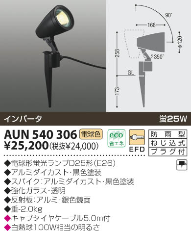 KOIZUMI アウトドアスポット AUN540306 | 商品紹介 | 照明器具の通信