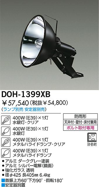 DAIKO HIDアウトドアスポットライト DOH-1399XB | 商品紹介 | 照明器具