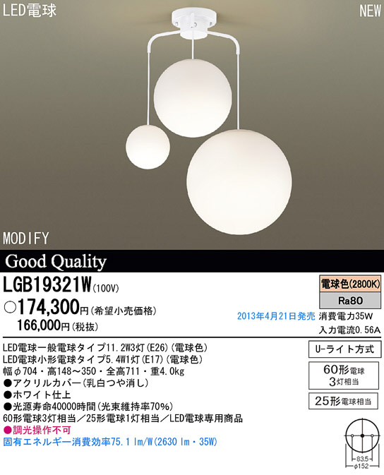 Panasonic LED シャンデリア LGB19321BK