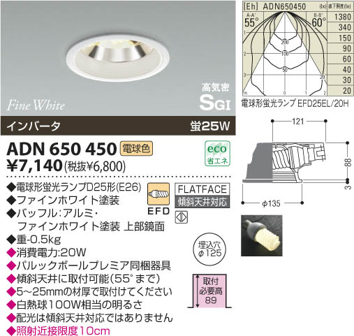 KOIZUMI 高気密ダウンライト ADN650450 | 商品紹介 | 照明器具の通信