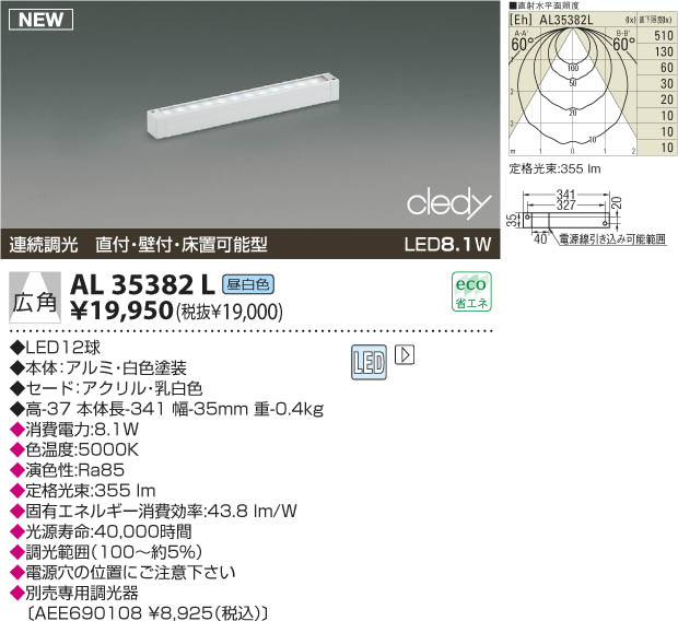 KOIZUMI LED間接用灯具 AL35382L | 商品紹介 | 照明器具の通信販売