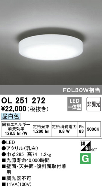 ODELIC オーデリック 小型シーリングライト OL251272 | 商品紹介