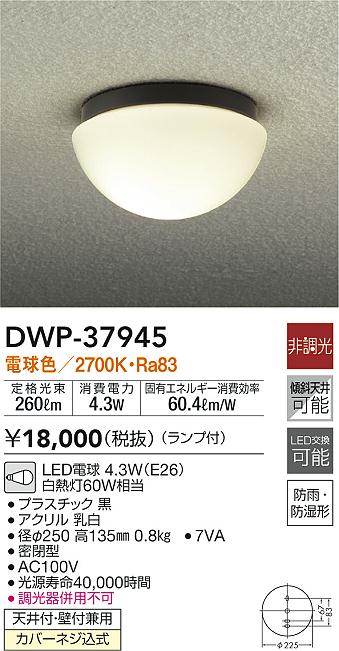 大光電機 DWP-41194Y LEDアウトドアライト ポーチ灯 キャンドル色 非調光 白熱灯25W相当 防雨形 照明器具 玄関 勝手口用 デザイン照明 - 2