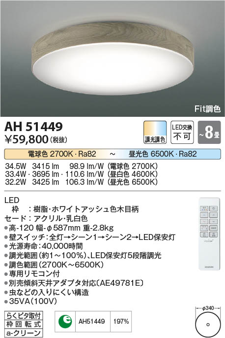 Koizumi コイズミ照明 シーリングAH51449 | 商品紹介 | 照明器具の通信