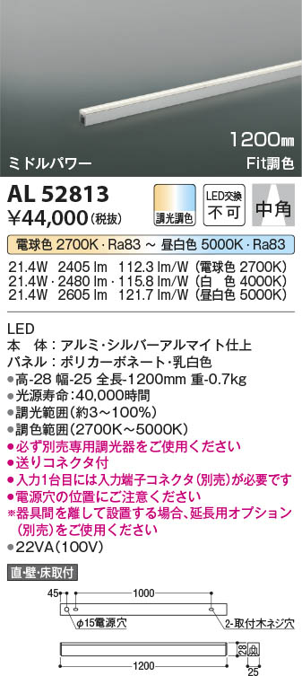 コイズミ照明 (KOIZUMI) 間接照明AL52813 おしゃれ モダン 【工事必要型】-