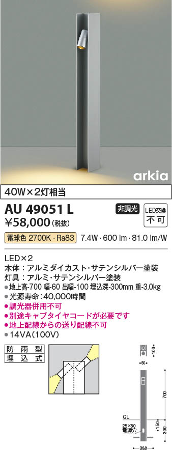 Koizumi コイズミ照明 ガーデンライトAU49051L | 商品紹介 | 照明器具 