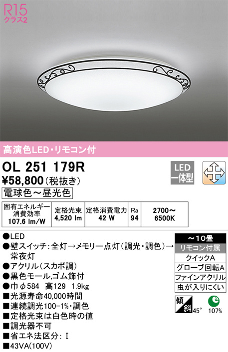 ODELIC オーデリック シーリングライト OL251179R | 商品紹介 | 照明