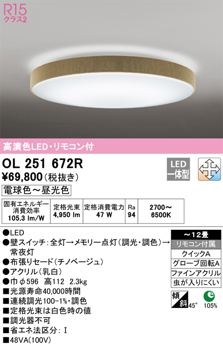 ODELIC オーデリック シーリングライト OL251672R | 商品紹介 | 照明器具の通信販売・インテリア照明の通販【ライトスタイル】