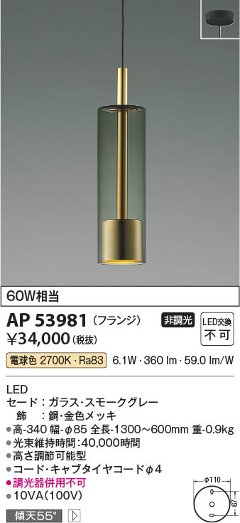 Koizumi コイズミ照明 ペンダント AP53981 商品紹介 照明器具の通信販売・インテリア照明の通販【ライトスタイル】